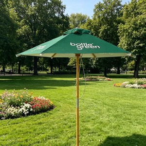 <span class=keywords><strong>Parasol</strong></span> de terrasse en tissu de protection solaire, en polyester recyclé, avec structure en bois, anti-UV, anti-chaleur, écologique, pour extérieur et hôtels - Product Image 2