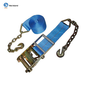 Correa de Amarre HIDEA de Poliéster con Hebilla de Trinquete y Anclaje de <span class=keywords><strong>Cadena</strong></span>, 8,500 lb, 4 Pulgadas, Accesorios de Control de Carga de Alta Resistencia - Product Image 4