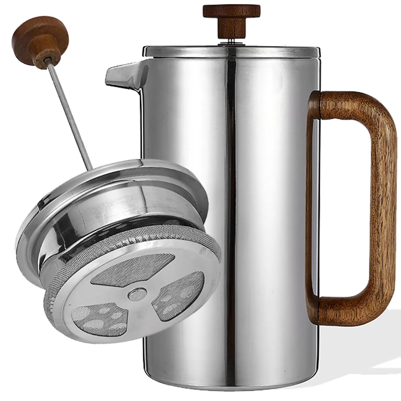 Portable Cool Outdoor Camping Custom Double Insulated 304 Stainless Steel French Press Coffee Maker Set French Press