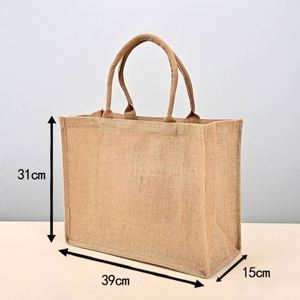 Bolsa de Compras de Yute de 34*40cm, Lavable, Ecológica, con Logotipo Promocional Personalizado, Color Supermercado, Asa de Cuerda, Personalización de Impresión - Product Image 2
