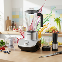 Blender et robot de cuisine Happy Partner, haute résistance, capacité de 2,0 L, mixeur multifonctionnel, presse-agrumes