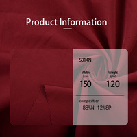 Tissu extensible doux en nylon pour l'extérieur, 88%N 12%SP 150/120, teint, respirant, séchage rapide, pour veste isolante d'hiver - Grande Vente