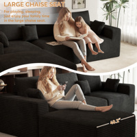 Canapé-lit sectionnel moderne en velours avec cadre métallique pliable, support ergonomique et coussins amovibles
