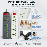 Stop Kontak Listrik Custom Kabel 2M, Colokan Sesuai Kebutuhan, Blok Ekstensi 4 Outlet, Soket Universal, USB Type C, Stop Kontak Kantor