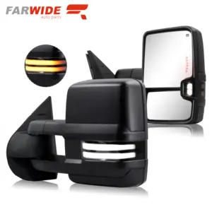 FARWIDE Switchback Turn Light Towing Mirror For Chevy Silverado 2007 - 2013 Suburban Tahoe GMC Serria Yukon With Running Lights