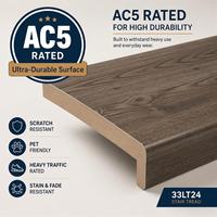 Plinthe en MDF anti-humidité AC5 Carb2 avec âme HDF résistante à l'eau pour escaliers et sous-sols – Export USA Canada
