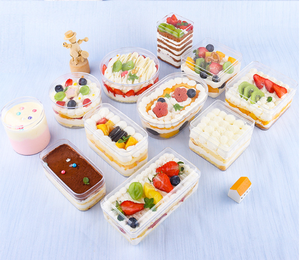 Conteneur en plastique PS transparent jetable de qualité alimentaire supérieure avec couvercle pour mousse, tiramisu, gâteau en couches, biscuits, emballage de desserts - Product Image 4