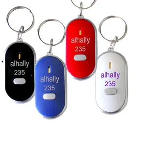 Custom logo electronic light keychain remote sound control key finder anti-lost alarm led whistle keyfinder