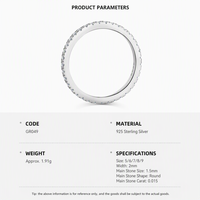 Ensemble de bagues de fiançailles de luxe en argent sterling S925 avec moissanite ronde, plaqué rhodium, couleur D, moissanite VVS1, pour femmes, cadeau