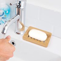 Porte-savon en bambou naturel, support de rangement pour salle de bain