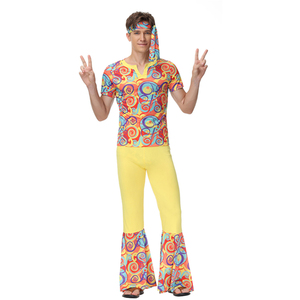 Halloween Homme et Femme Couple Rétro Années 70 Disco Hippie Costumes Ball <span class=keywords><strong>Show</strong></span> Adulte Performance Uniforme - Product Image 3