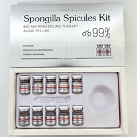 Kit de Tratamiento para el Acné con Esponja de Agua Dulce de 7 Colores, Extracto de Algas, Bio Microneedling, Polvo Exfoliante de Algas, Espículas de Esponja