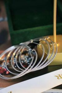 Pendientes de Aro Grandes con Diamantes Redondos Genuinos de Oro Blanco de 18k, 45mm, 0.80ct, Estilo Eternity, de Xinfly - Product Image 5