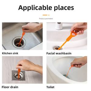 Accesorio portátil para el hogar, cocina y lavabo, limpiador de pelo, manivela de mano, herramienta de émbolo para inodoro, herramienta de drenaje - Product Image 2