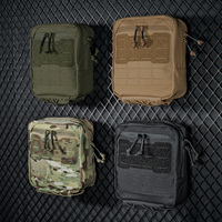Stock entrepôt US : Pochette tactique en nylon Krydex, support TQ, pochette utilitaire MOLLE 8x7 pouces, sac modulaire à profil bas avec fermeture auto-agrippante intérieure