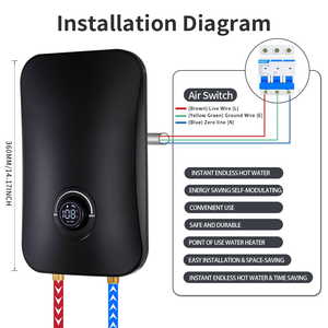 220V 5.5KW新しいスタイル耐久性のあるインスタント温水ヒータータンクレスシャワー家庭用温水間欠泉家庭用ホテルシャワー - Product Image 5