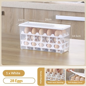 Kitchen Refrigerator Side Door Large Capacity Food <strong>Egg</strong> Storage Box Plastic Fresh-Keeping Handle Stackable <strong>Egg</strong> <strong>Rack</strong> Light Luxury - Product Image 6