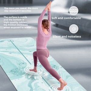 Nouveau <span class=keywords><strong>tapis</strong></span> de <span class=keywords><strong>yoga</strong></span> silencieux, pliable, antidérapant, absorbant les chocs, en suède polaire, largeur 1,5 mm, longueur 80 cm, pour les entraînements à domicile et les séances de saut à la corde - Product Image 2