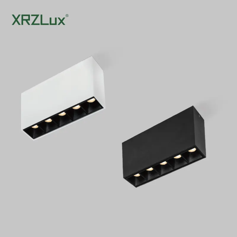 XRZLux Ceiling Spot Light Linear Multi-Light Surface Mounted Downlight 15W LED Rectangular Aluminium Spotlight For Living Room