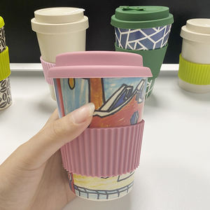 100% naturel biodégradable personnalisé écologique garder à emporter en gros de fibre de bambou réutilisable tasse à café pour aller avec couvercle en bambou - Product Image 4