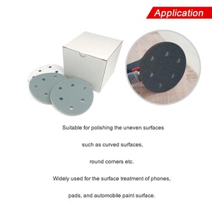 Disque de ponçage en mousse de 5 pouces à 6 trous avec fixation auto-agrippante, abrasif, pour ponçage humide et sec, idéal pour le métal, le bois et le polissage de meubles - Product Image 5