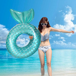 ห่วงยางเป่าลมรูปนางเงือกสระว่ายน้ำปรับแต่งได้สวนน้ำ - Product Image 2