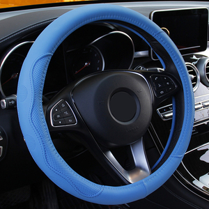 Couverture de volant en peau de fibre tresse sur couverture de volant en cuir Volante <span class=keywords><strong>Auto</strong></span> couverture de roue de voiture - Product Image 3