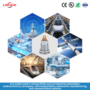 Konektor Linkhive FGG Plug Multipole 2-32Pin Tahan Air Seri T Berlapis Emas Kuningan Sistem Dorong-Tarik Self-latching Kompatibel dengan Lemo - Product Image 6