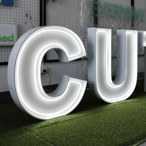 Distributori di eventi di lettere giganti 4ft Custom a forma di LED lettere tendone in metallo 3D <span class=keywords><strong>luce</strong></span> al Neon segnaletica azienda/negozio di pubblicità - Product Image 2