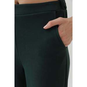 Pantalon de survêtement large pour femme, taille haute, en tricot respirant, couleur beige - Product Image 1