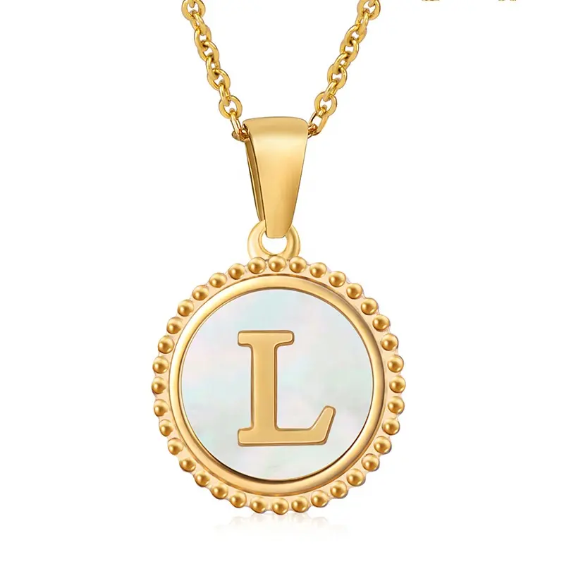 Shell Lettre Initiale Colliers Alphabet En Acier Inoxydable Collier Pour Femmes Pendentif À La Mode Bijoux Cadeaux