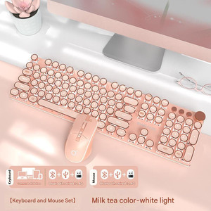 Teclas galvanizadas con luz blanca y verde Matcha, Panel de Metal, 87 teclas, Teclado mecánico para juegos con juego de ratón silencioso - Product Image 4