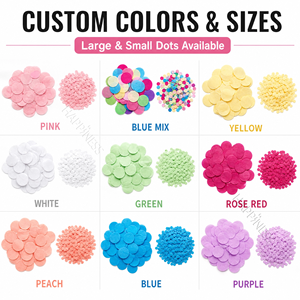 Confettis en papier de soie ronds avec couleur et taille personnalisées en usine pour les événements festifs en gros - Product Image 6