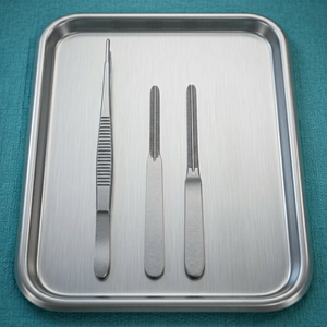 Pinzas De-Bakey de 3.3 mm de mandíbula, 200 mm, de acero, manuales, reutilizables - Product Image 3