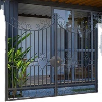 Petite clôture en fer forgé en fonte blanche commerciale victorienne Moulages modernes Porte principale ornementale en fer forgé