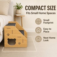 Rampe d'accès pour animaux de compagnie en bois détachable avec découpe pour pattes, échelle pour chien pour canapé et lit