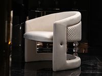 Chaise moderne en acier inoxydable avec boule en acrylique et revêtement en velours pour hôtel, restaurant, maison