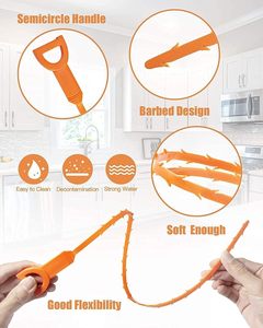 Scarico sbloccante <span class=keywords><strong>a</strong></span> <span class=keywords><strong>spirale</strong></span> di drenaggio <span class=keywords><strong>a</strong></span> <span class=keywords><strong>spirale</strong></span> pinze pulizia pinza pinza pulizia artiglio spazzola tubo doccia serpente 3 confezione - Product Image 4