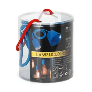 Portalámparas E27 de plástico, cable 2 x 0,75 mm, longitud 1 m, color azul, ideal para iluminación doméstica y proyectos. - Product Image 3