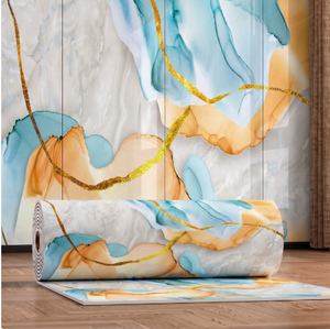 Rouleau d'autocollants muraux imperméables en PVC, papier peint de luxe effet marbre pour la décoration du salon - Product Image 4