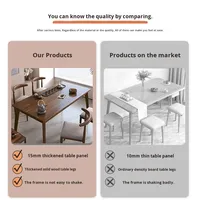 2025 nouvelle Table basse en bois massif avec quatre chaises maison salon Table à thé chaise combinaison