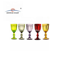 Verres à vin à long pied colorés de luxe en cristal bohème pour la décoration intérieure, gobelets écologiques de Liaoning pour mariage