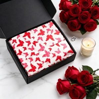 Papier de soie jetable imperméable 28 g/m² personnalisable, motif papillon mignon et polyvalent, pour rembourrage intérieur de boîtes cadeaux