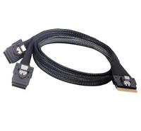 Cable de disco duro del servidor Mini SAS 8i 74pin a 2 puertos Mini SAS 36P Impedancia de SFF-8087 85 ohmios 12Gbps
