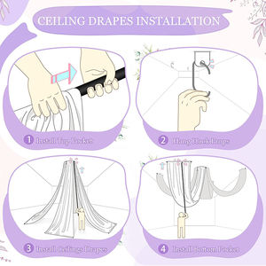 Kits de Cortinas para Techo de Boda de Alta Calidad, Fácil Instalación, Cortinas de Cuerda para Ventanas Planas, Proveedor Directo - Cortinas y Cenefas - Product Image 5