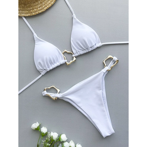 Maillot de bain brésilien micro-string halter pour femme, uni, sexy et minimaliste, idéal pour la plage - Product Image 2