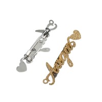 Broche personnalisée en acier inoxydable découpée au laser, plaquée or, avec nom et lettre cursive, bijou de mode – Cadeau pour femme pour soirée