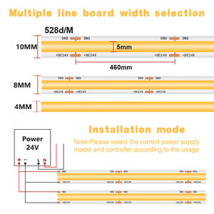 ไฟริบบิ้น LED แบบตัดได้ รุ่นใหม่ ไม่มีจุดแสง ใช้ไฟ DC12V 24V แสงวอร์มไวท์/โคลด์ไวท์ ไฟเส้น LED แบบโค้งงอได้ ไฟ LED แบบ COB - Product Image 6