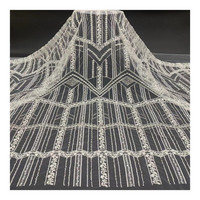 Tissu tissé transparent écologique Printemps/Été 2026 avec perles et paillettes, tissu à paillettes blanches pour robes de mariée et de soirée