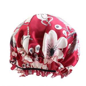 Bonnet de nuit élastique ajustable en satin soyeux pour adultes, style turban, motif floral, unisexe, pour la vente en gros - Product Image 5